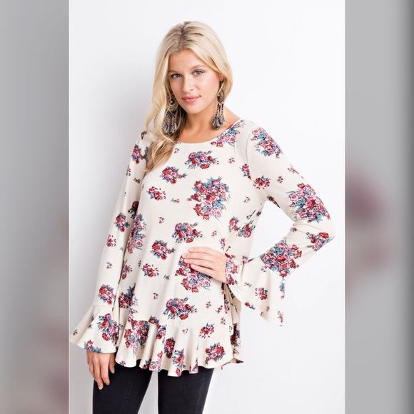 LAST  1!!  💕New For Spring! Ruffled Floral Tunic! - Picture 6 of 6